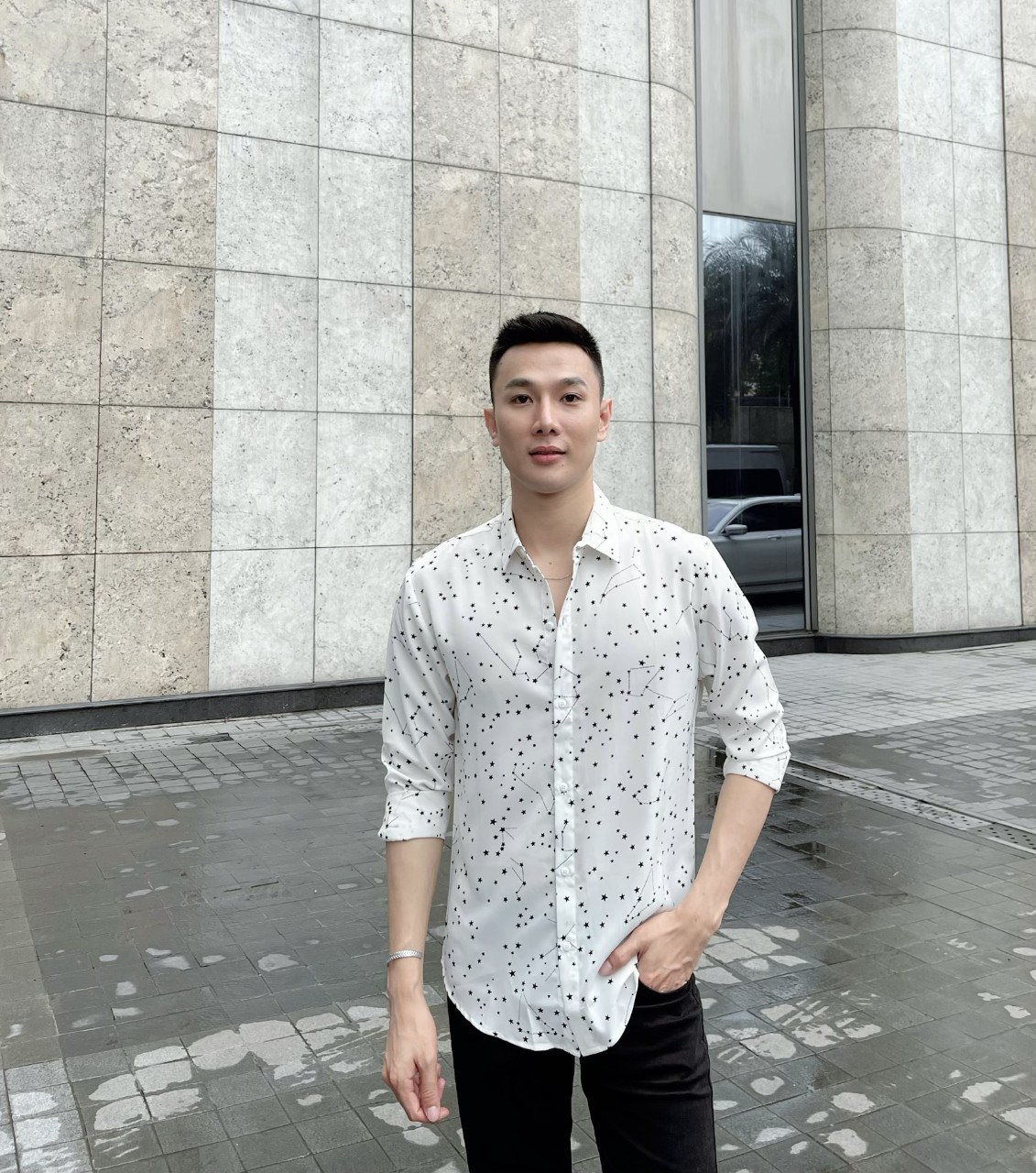 Áo sơ mi nam dài tay vải lụa cao cấp X1