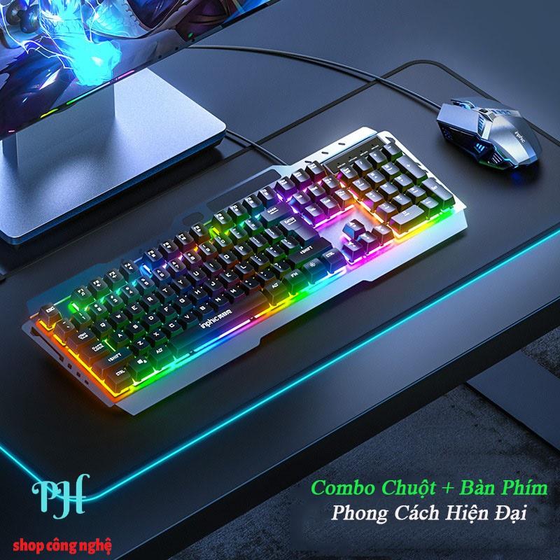 Bàn Phím Cơ Kim Loại V680 Có Dây Phím Có Đèn Nền Siêu Đẹp RGB Hỗ Trợ 4000DPI Chơi Game Chuyên Nghiệp - Hàng chính hãng