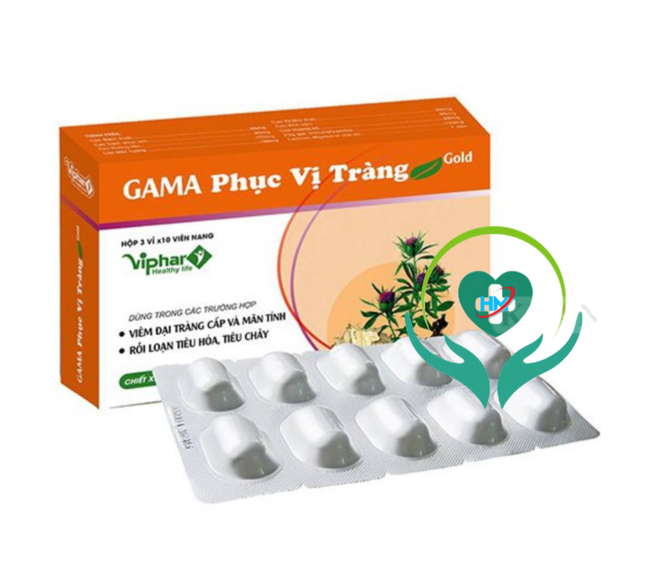 Viên Đại Tràng GAMA PHỤC VỊ TRÀNG Gold Vinaphar - Hộp 30 Viên - Tăng Cường Tiêu Hóa