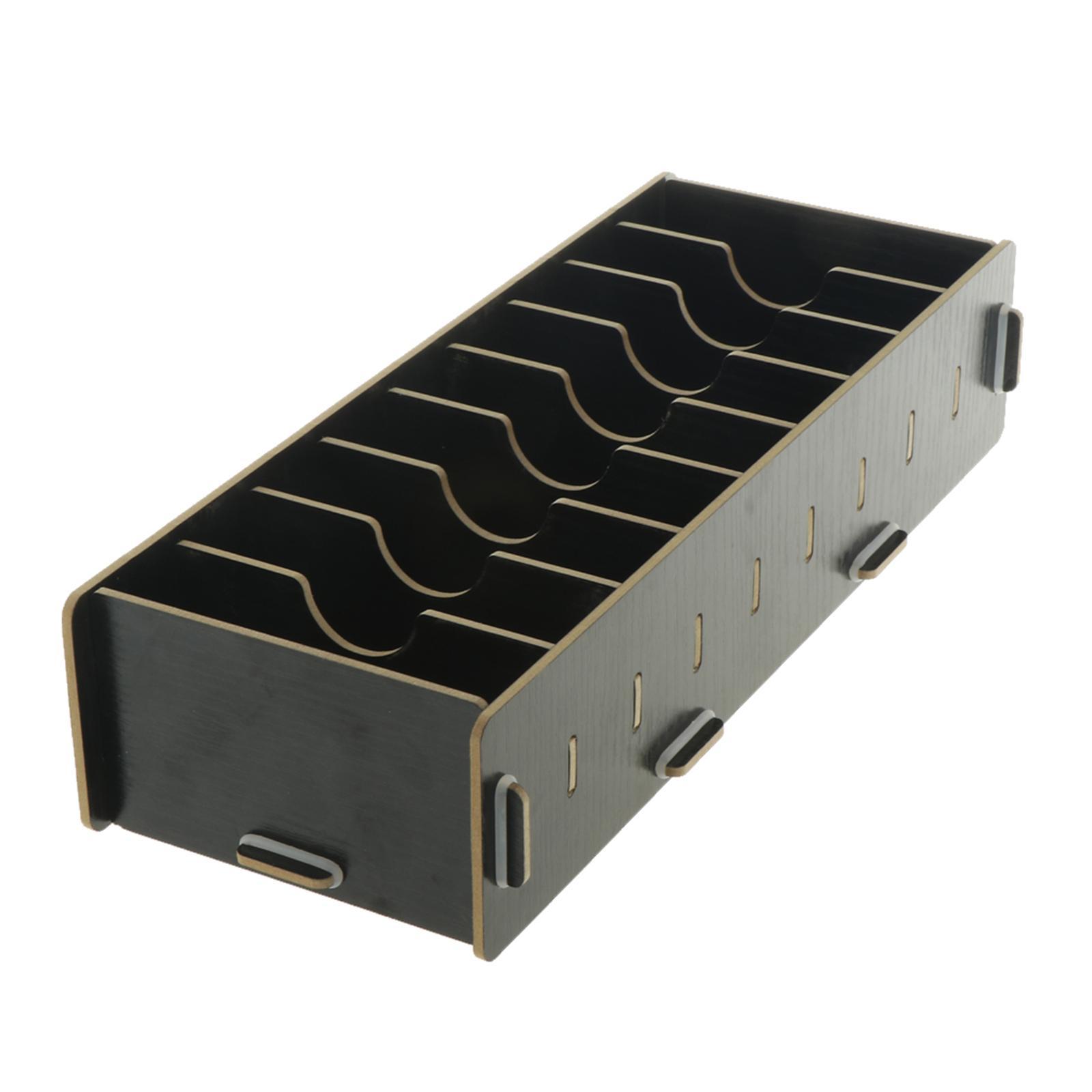 9 Dividers Card Holder, Name Card Organizer with Dividers Desktop Black