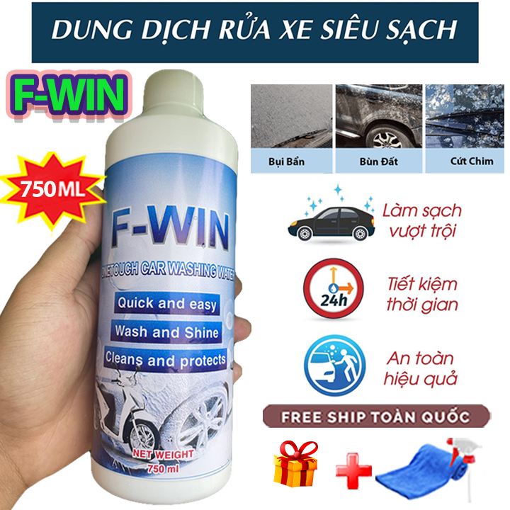 Dung Dịch Rửa Xe F-Win 750ml Rửa Xe 1 Chạm One Touch Clean - Nước Tẩy Rửa Xe Bọt Tuyết Chăm Sóc Xe Máy Ô Tô