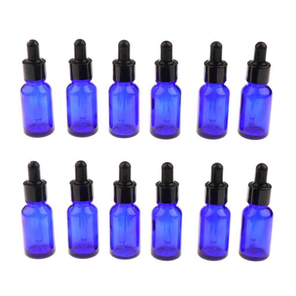 12 Pieces Empty Essential Oil Bottle Glass Liquid Aromatherapy Dropper 5ML