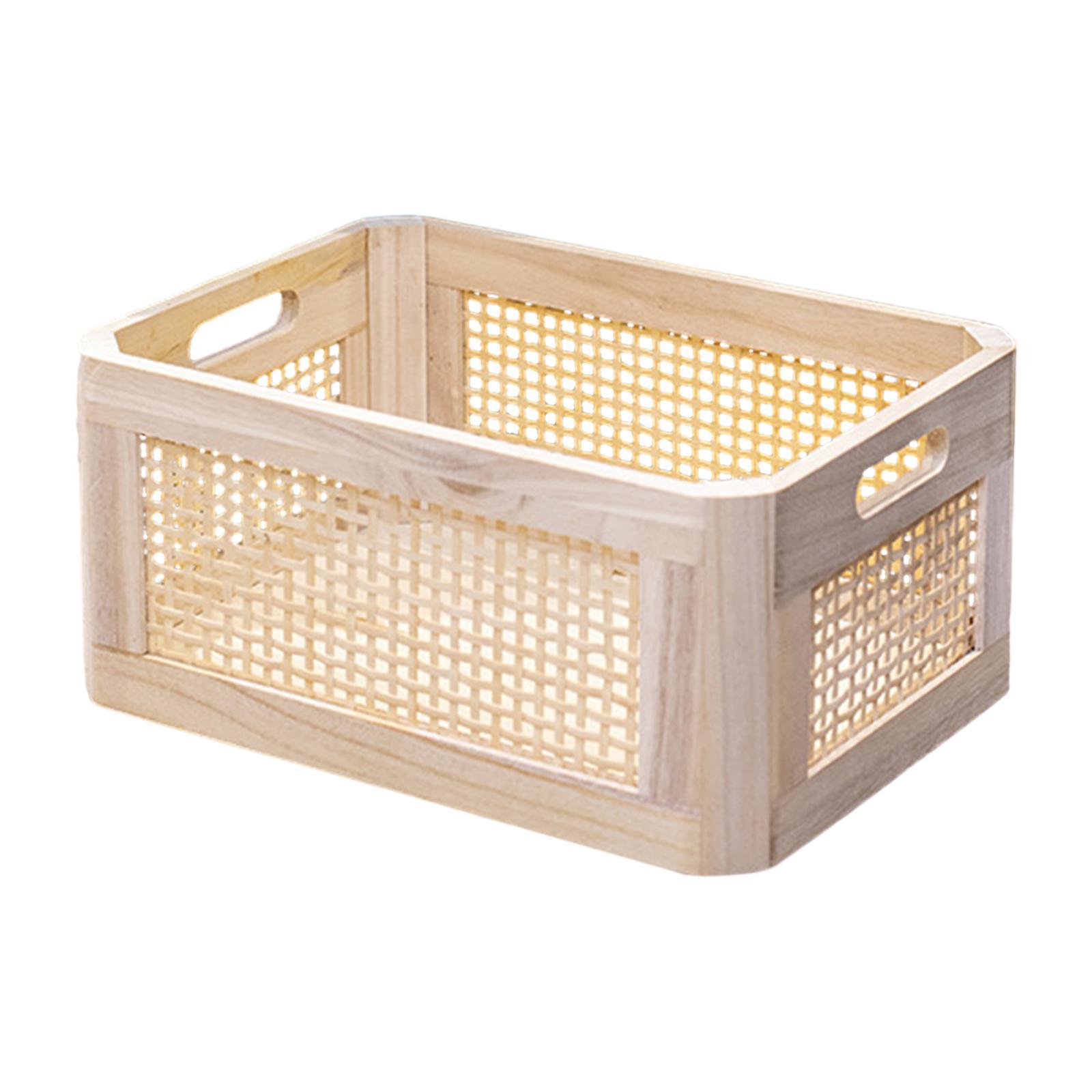 Desk Storage Basket, Wooden Desktop Storage Box Dorm Drawer Organizer Bin Desk Organizer Tray for Organizing, Shelves ,Cosmetics, Cabinet, Makeup