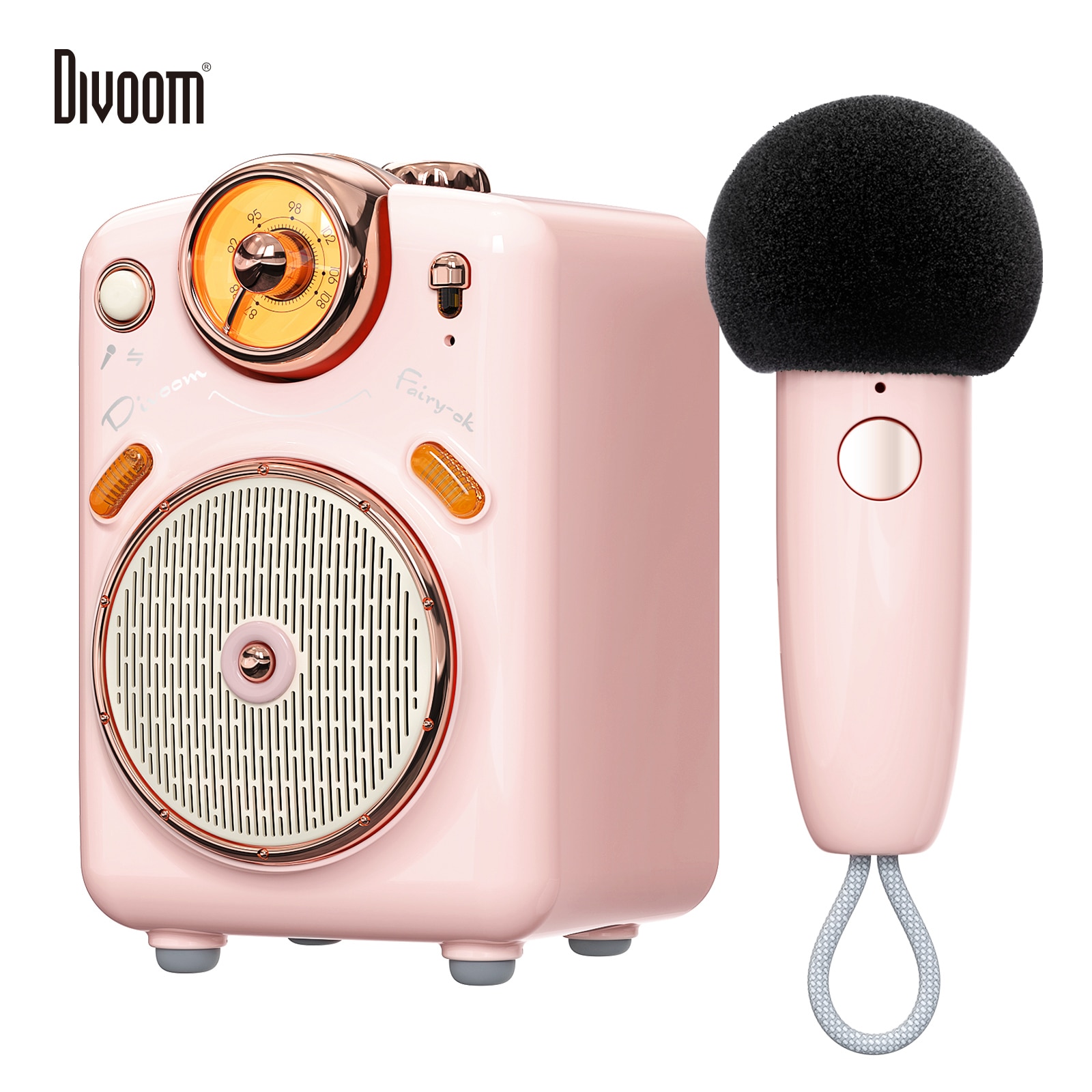 Loa Bluetooth Divoom Fairy-Ok công suất 10W kết hợp micro karaoke đa năng - Hàng chính hãng