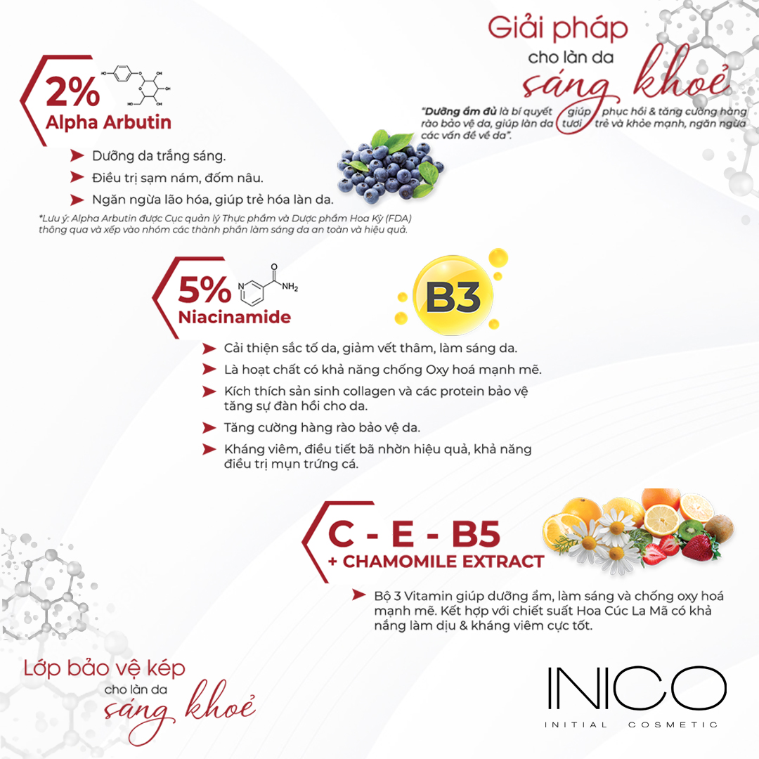 KEM DƯỠNG ẨM TRẮNG DA NGĂN NGỪA SẠM NÁM – INICO VITAMIN TONE UP CREAM