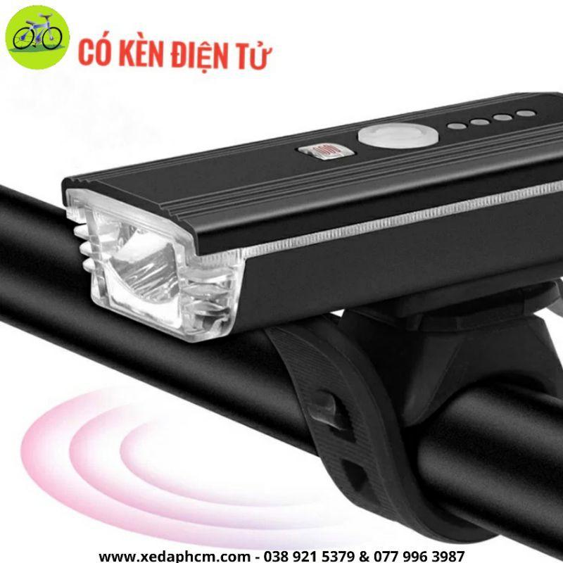 Đèn xe đạp LED siêu sáng sạc USB kết hợp còi đa năng chống nước