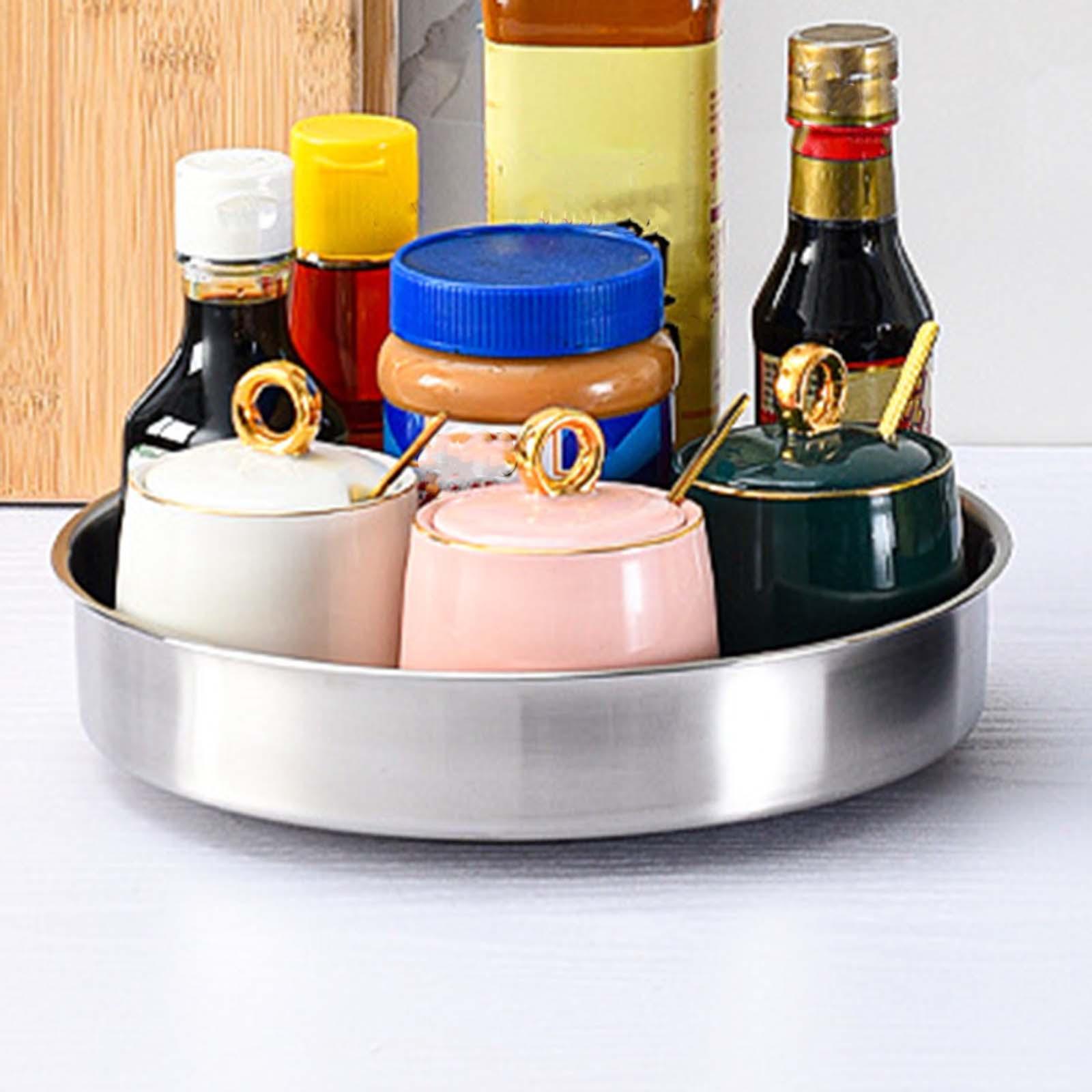 Stainless Steel Rotating Spice Rack 360 Degree for Table Cabinet Countertop