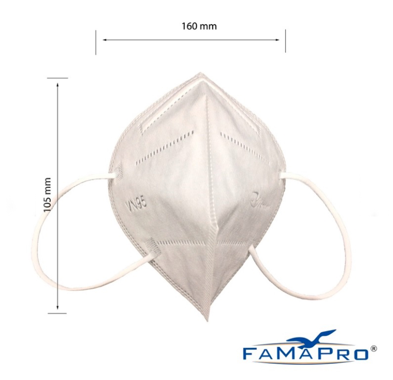 Khẩu trang y tế kháng khuẩn 4 lớp Famapro VN95 màu trắng
