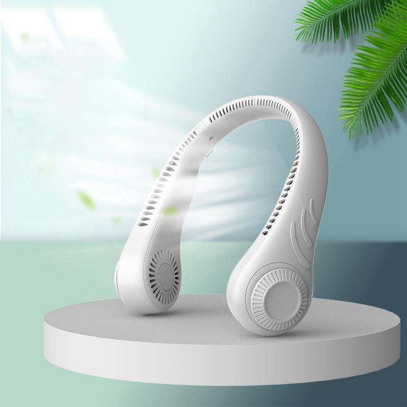 Quạt Đeo Cổ Không Cánh Xoay 360 Độ Màu Xanh Lá Tiện Dụng