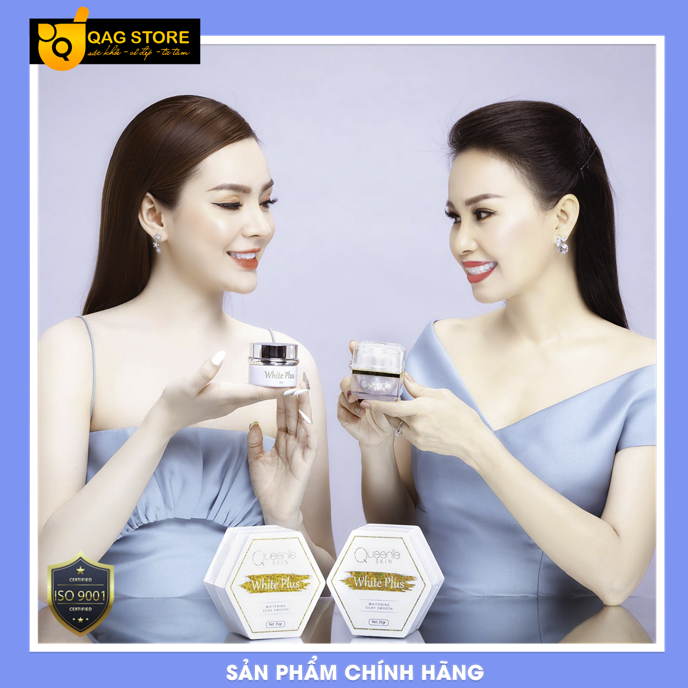 Kem Face "LƯỜI" Thượng Hạng (White Plus) Chính Hãng Queenie Skin Với Tinh Chất Nhân Sâm Và Nhụy Hoa Nghệ Tây Cao Cấp Giúp Dưỡng Trắng & Makeup Hiệu Quả (35g)