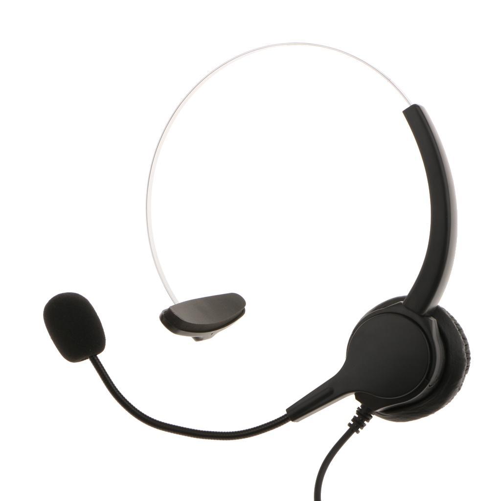 VH500 Hands-free Call Center Headset Headphone Ear Phone Desk Telephone +Mic