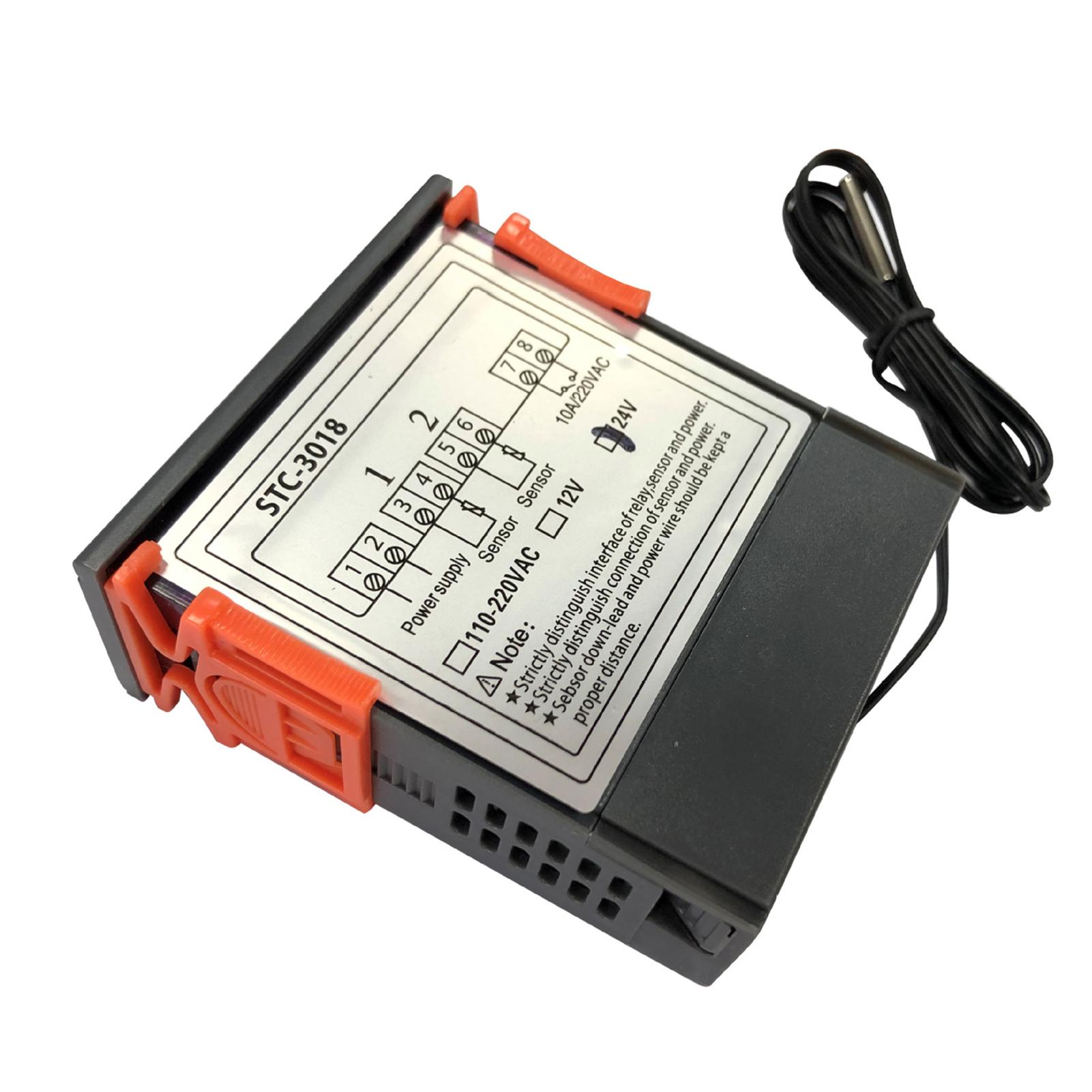 STC-3018 Temperature Controller, Digital LED Display Thermostat, Temperature Control Switch Micro Temperature Control Board Thermostat Sensor