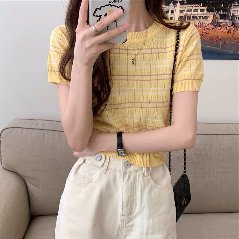 Áo len mongtaghi ulzzang hàn quốc - áo croptop nữ