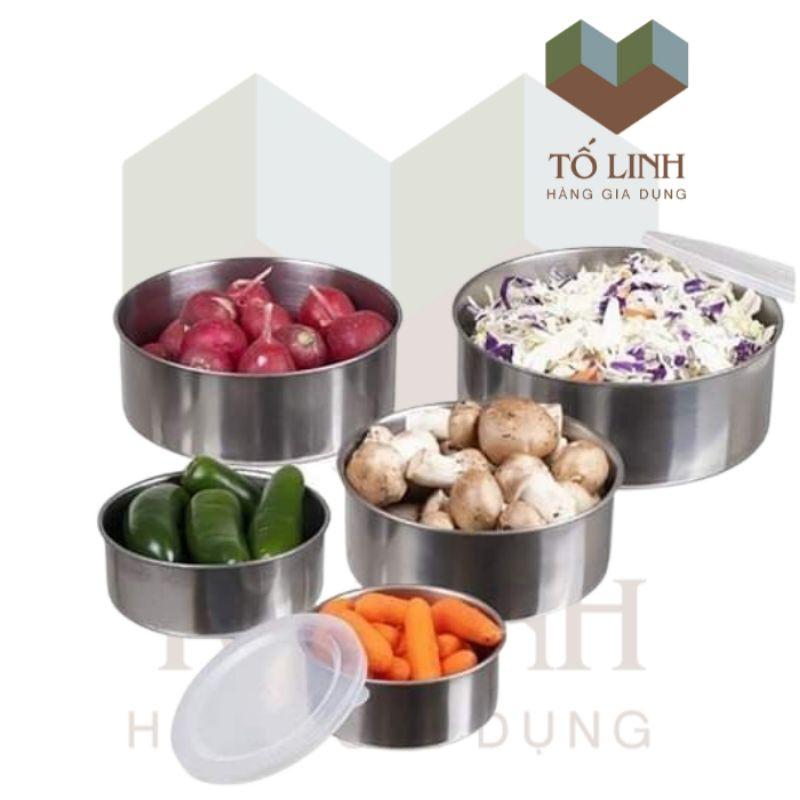 BỘ 5 THỐ INOX 5 CÁI CAO CẤP CÓ NẮP ĐẬY TIỆN LỢI