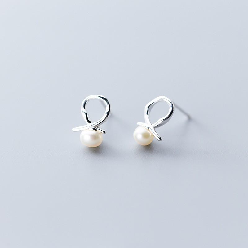 Khuyên tai bạc Ý trái tim đính ngọc G3109 - AROCH Jewelry