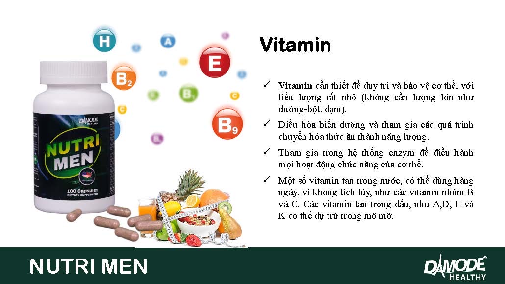 Viên uống bổ sung Vitamin khoáng chất NUTRIMEN Damode lọ 100 viên