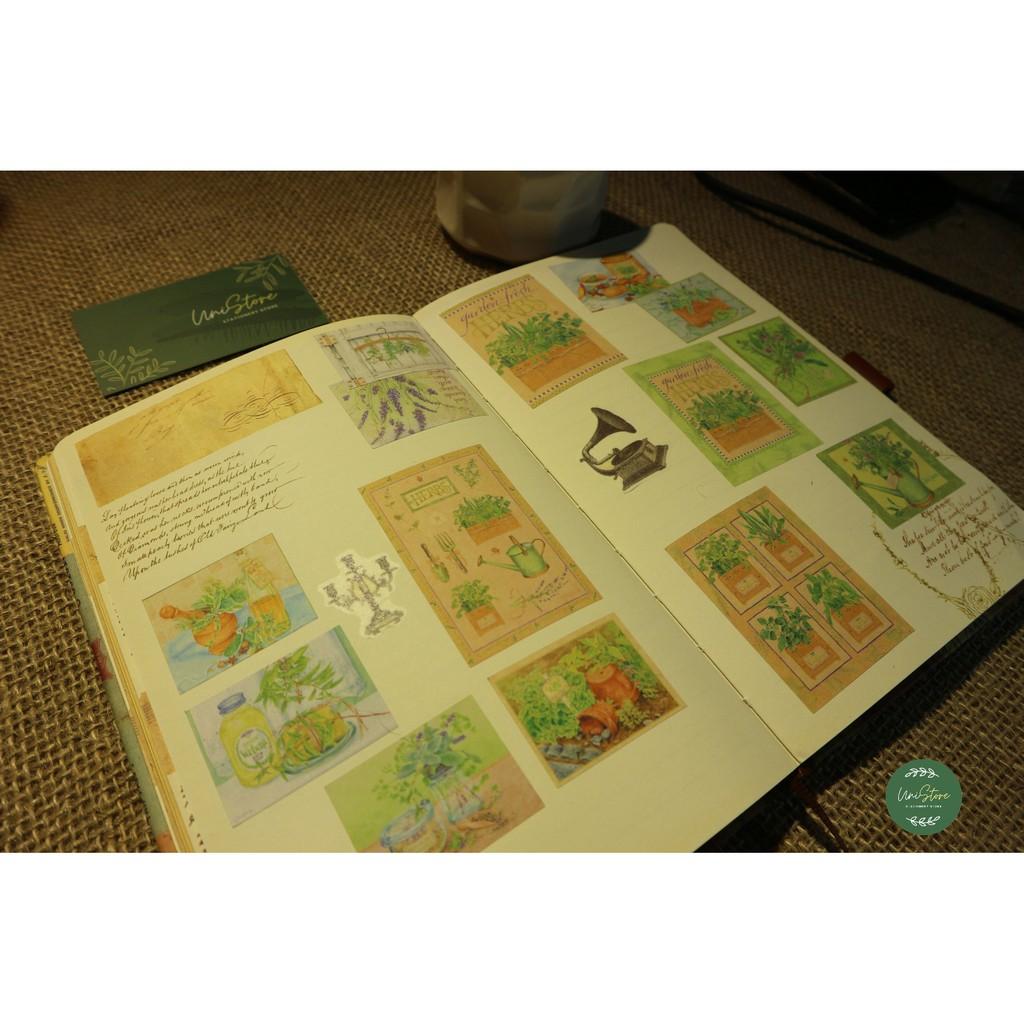 Sticker phong cách cổ điển - sticker vintage green garden - uni004