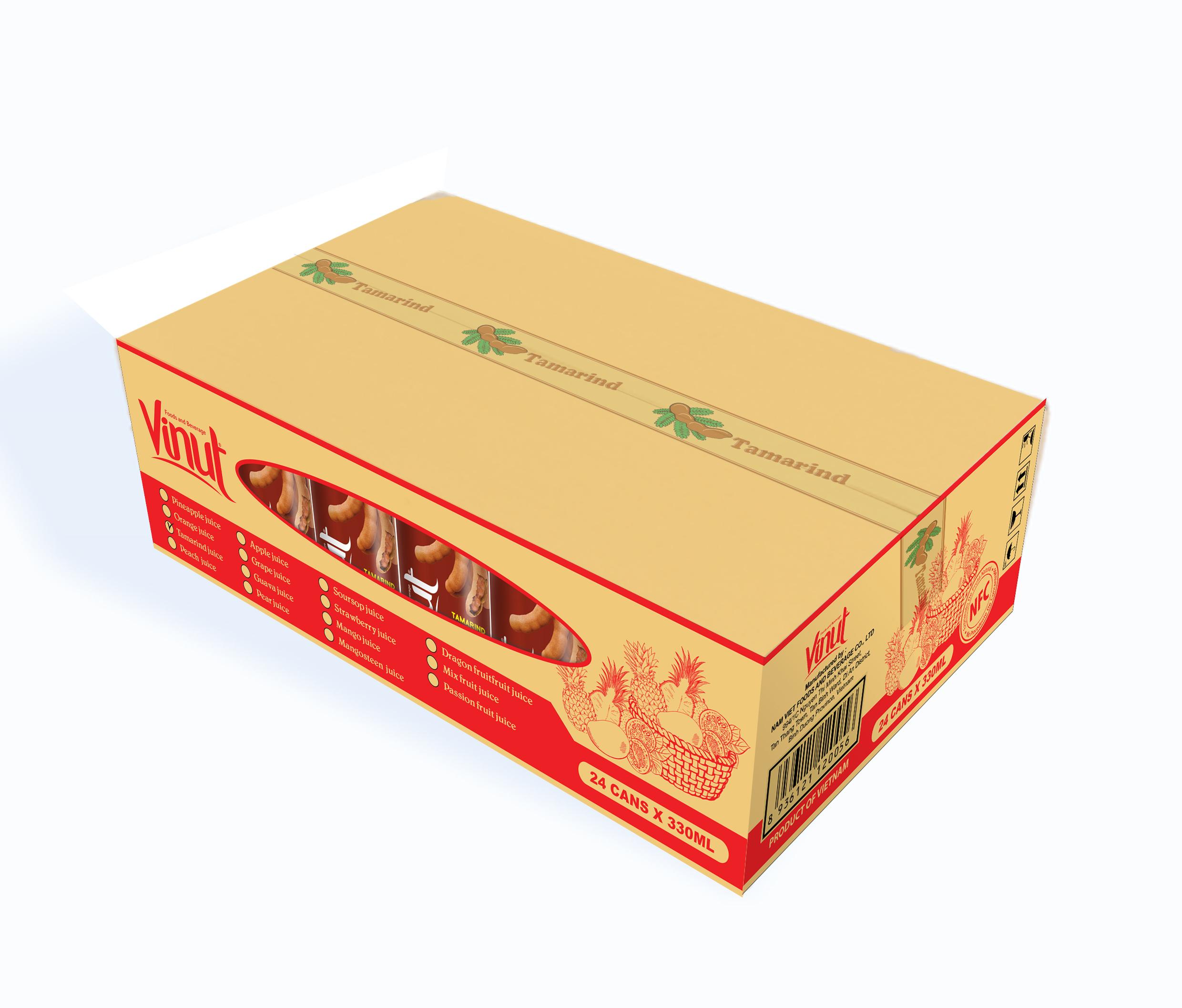 Khay 24 Lon Nước Ép Me Vinut 330ml