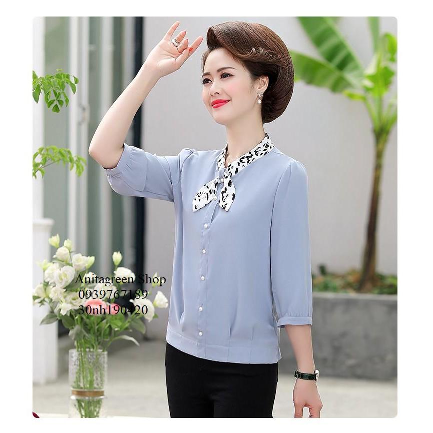 nh190420-ÁO KIỂU TRUNG NIÊN THẮT NƠ s-6xl