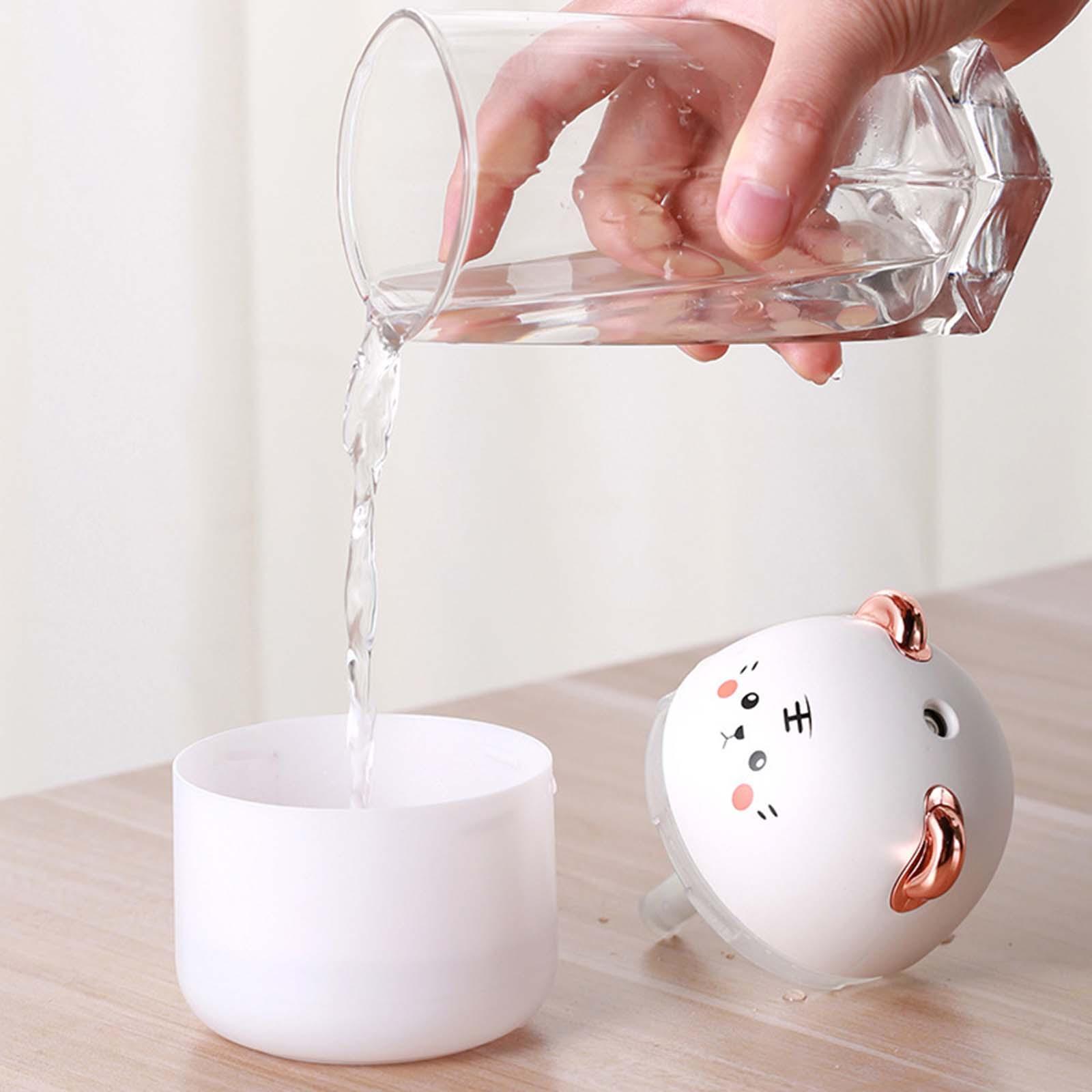 Desktop Humidifiers, 250ml Small Air Humidifier, Portable Mini Humidifiers for Bedroom, USB Cool Mist Sprayer with Night Light for Home,Office, Plants