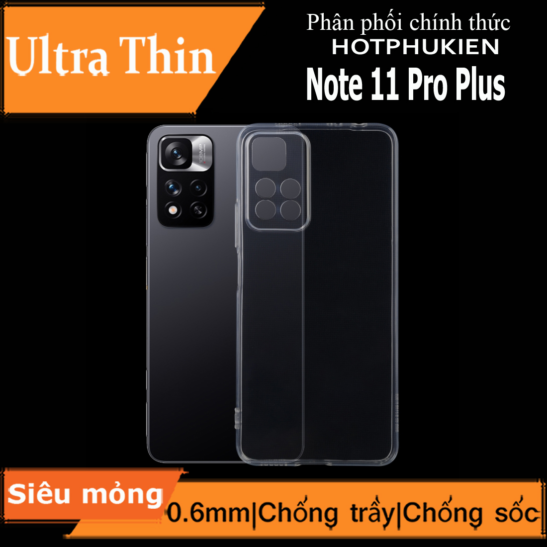 Ốp lưng silicon dẻo trong suốt mỏng 0.6mm cho Xiaomi Redmi Note 11 Pro Plus / Redmi Note 10 Pro 5G hiệu Ultra Thin độ trong tuyệt đối chống trầy xước - Hàng nhập khẩu