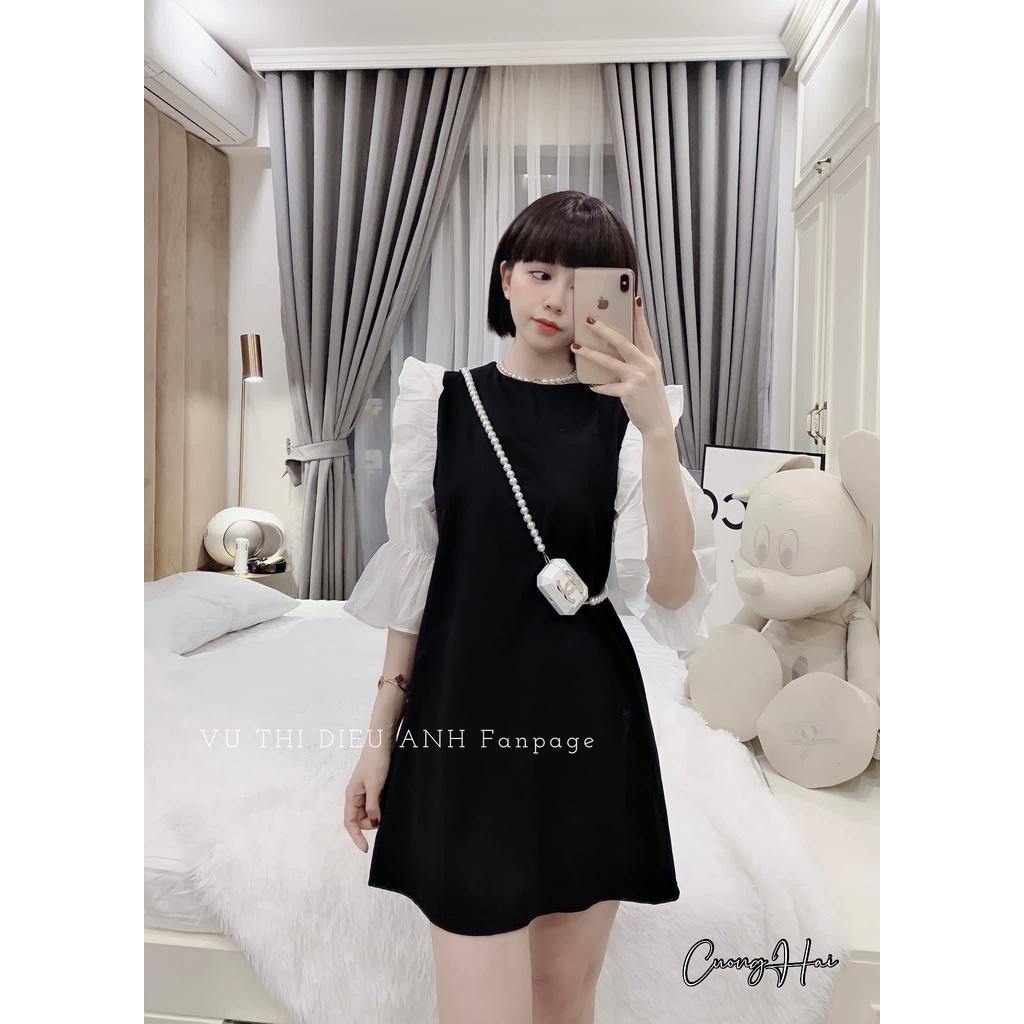 Váy suông tay phối tơ