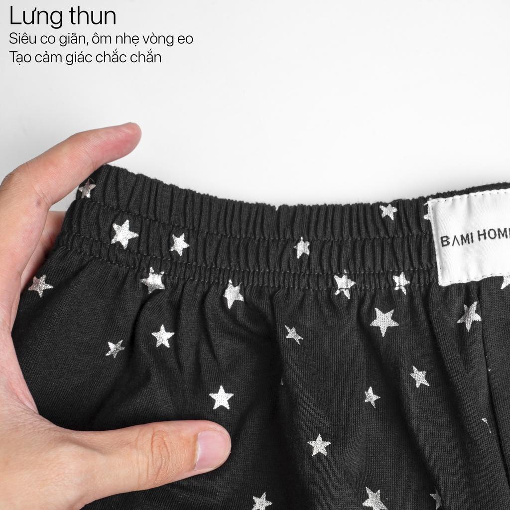 Quần đùi ngủ ngẫu nhiên nam nữ BAMI HOME, vải thun cotton mềm mại mặc nhà, mặc ngủ QNTCT- 009