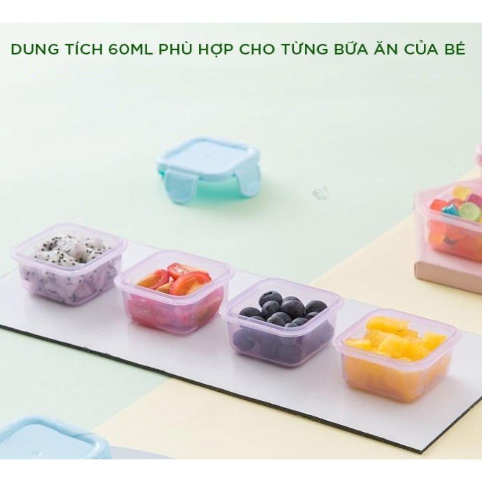 Hộp trữ đông bảo quản thức ăn, nắp khóa 4 chiều 60ml