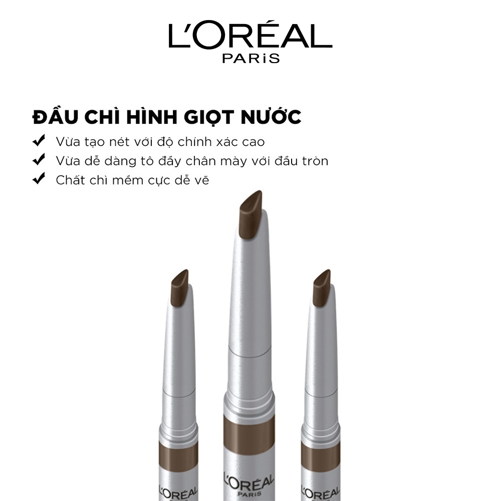 Chì Kẻ Mày L'Oreal Paris Makeup Brow Artist Xpert 0,2g 2 Đầu Tiện Dụng PL804