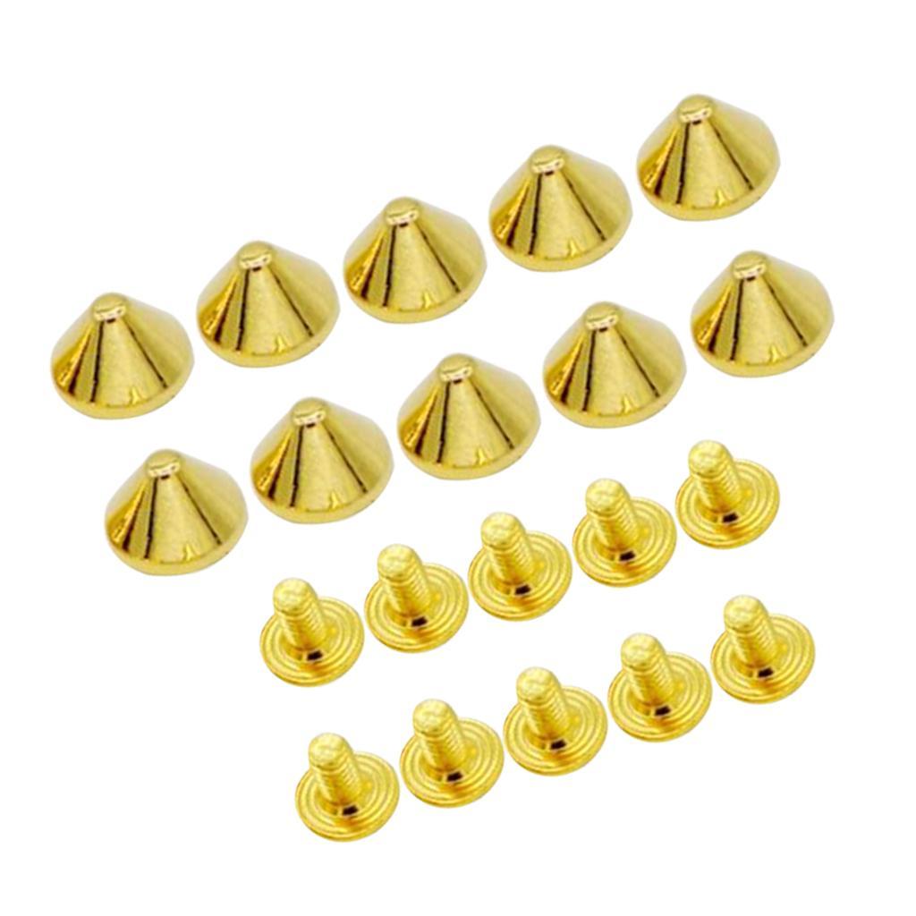 3-5pack 10 Pieces Alloy Conic Rivets for Sewing Accessories Golden
