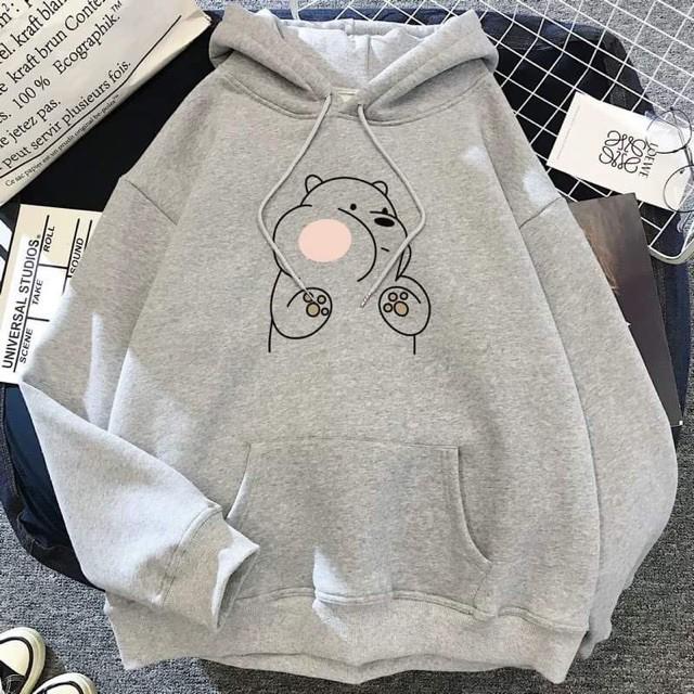 Áo Hoodie in hình Gấu phồng má, áo hoodie nỉ nhiều màu