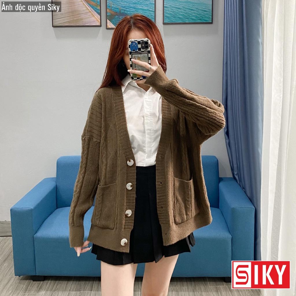 Áo cardigan len thừng dáng dài form rộng, cadigan phong cách hàn quốc len dày dặn KL12