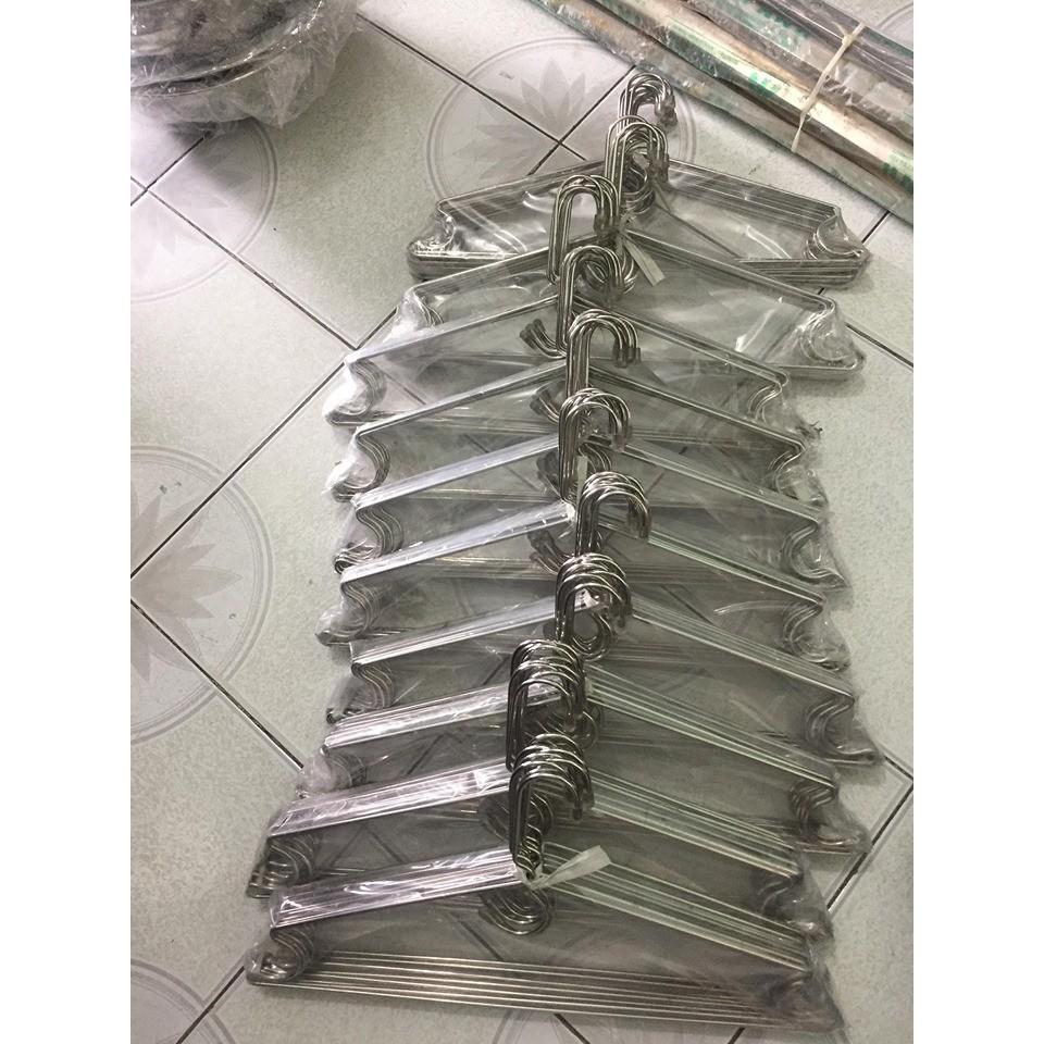 Chục móc phơi quần áo inox 304 cao cấp cứng cáp sáng bóng siêu bền bỉ có cả móc trẻ em an toàn vệ sinh Hcm