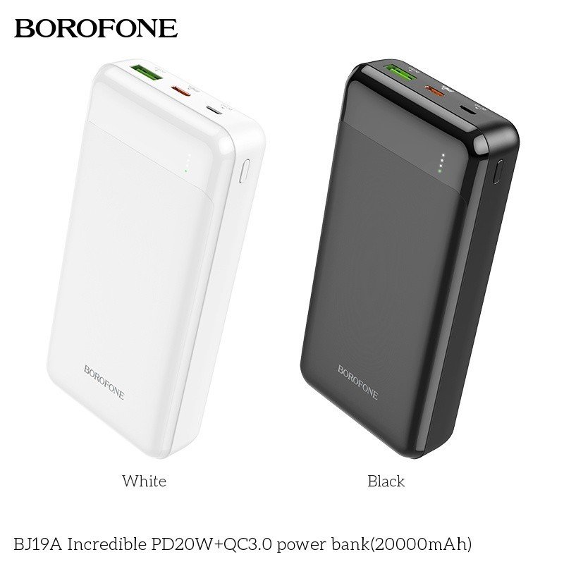 Pin Sạc Dự Phòng Borofone Sạc Nhanh BJ19A PD20W QC3.0 20000Mah 20W Hàng Nhập Khẩu