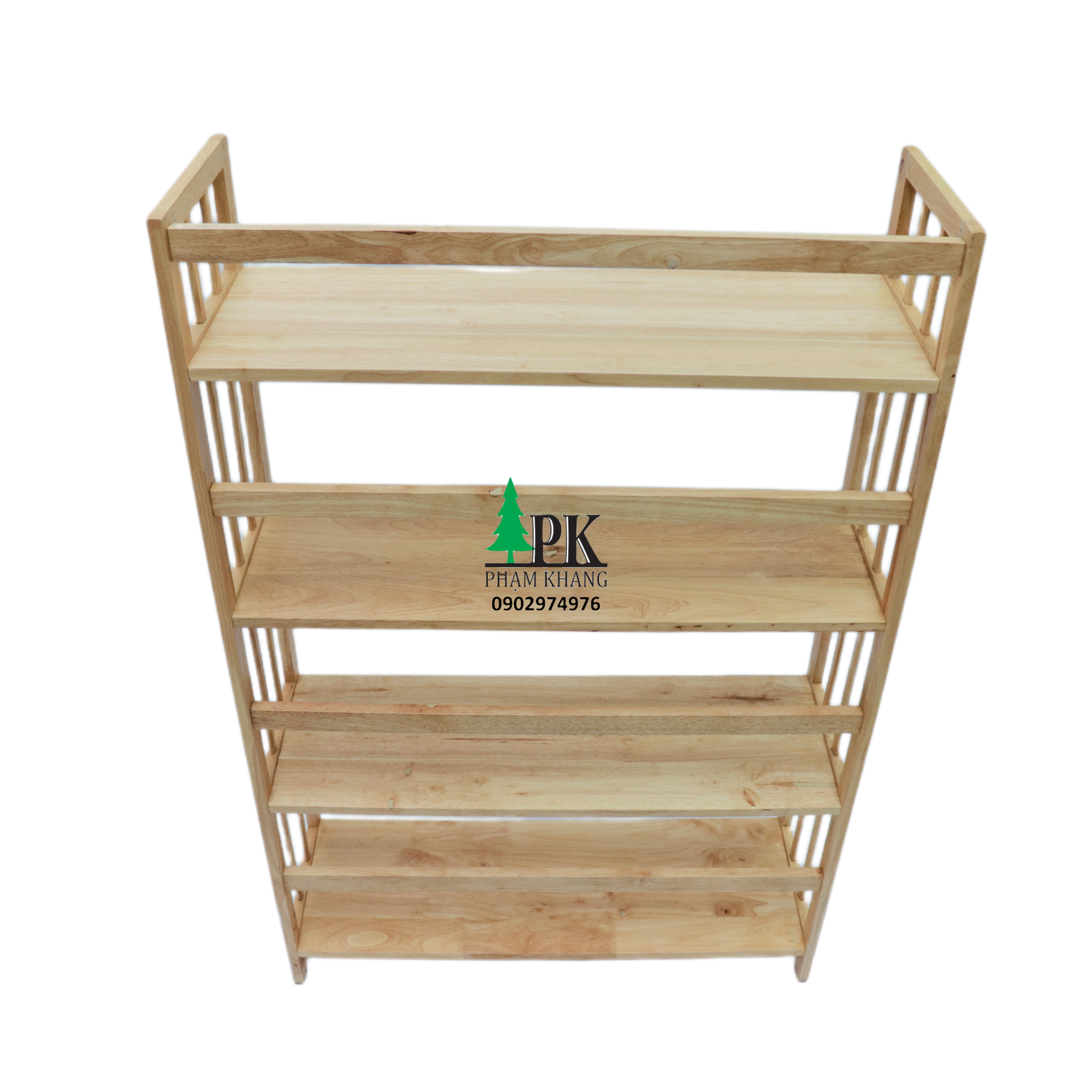 Kệ sách 4 tầng Start Decor - Gỗ cao su tự nhiên - Nhiều kích thước rộng từ 38 cm/ 50 cm/ 64 cm/ 80 cm/ 90 cm/ 100 cm/ 120 cm - Màu Gỗ Tự Nhiên/ Vàng Cherry