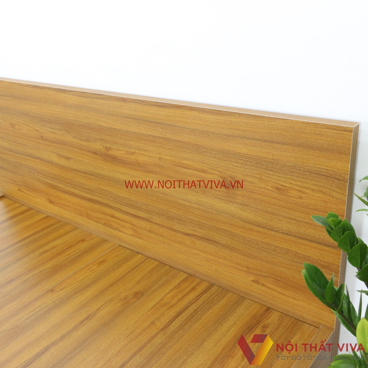 Giường Ngủ Gỗ MDF Melamine Màu Vàng Vân Gỗ Đẹp Giá Rẻ