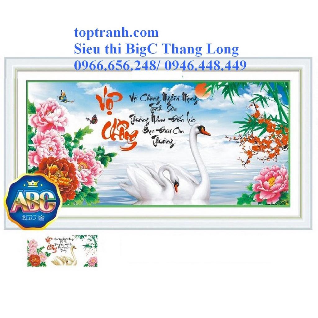 Tranh thêu chữ thập chữ vợ chồng 3D 88879 chưa thêu