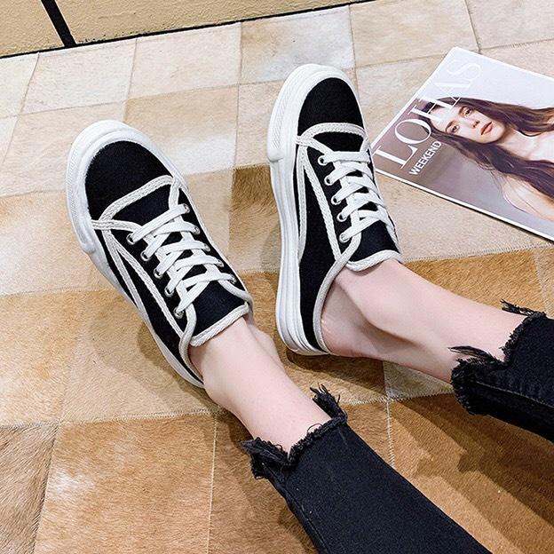 Giày cao gót nữ đế vuông hậu 2 quai 7 phân, giày sandal 7 phân quai ngọc hottrend