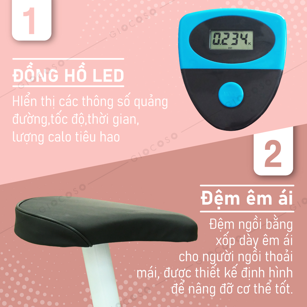Bg Xe đạp tập thể dục trong nhà Mẫu YS02 BLACK mới 2021