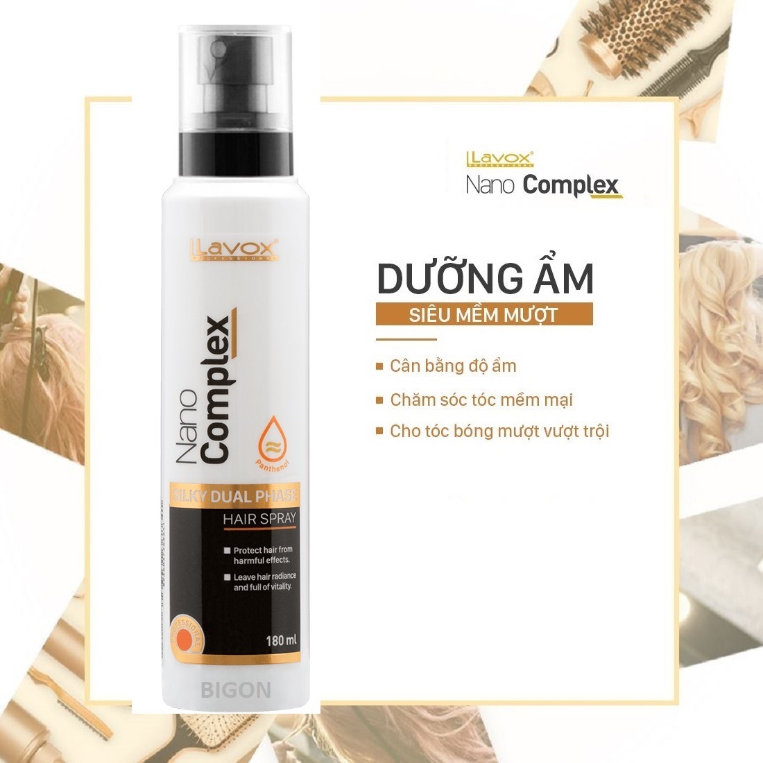 Xịt Dưỡng Tóc Nano Complex - Dưỡng Ẩm Siêu Mềm Mượt Lavox 180ml