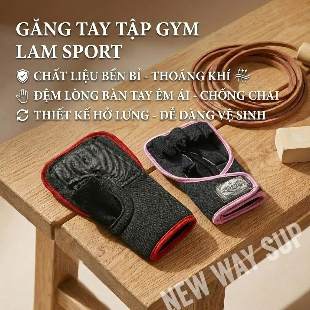 Bao găng tay tập gym kết hợp quấn bảo vệ cổ tay SIZE M 18-20cm - Hàng chính hãng SPORT GĂNG TAY THỂ HÌNH CÓ DÂY CUỐN CỔ TAY