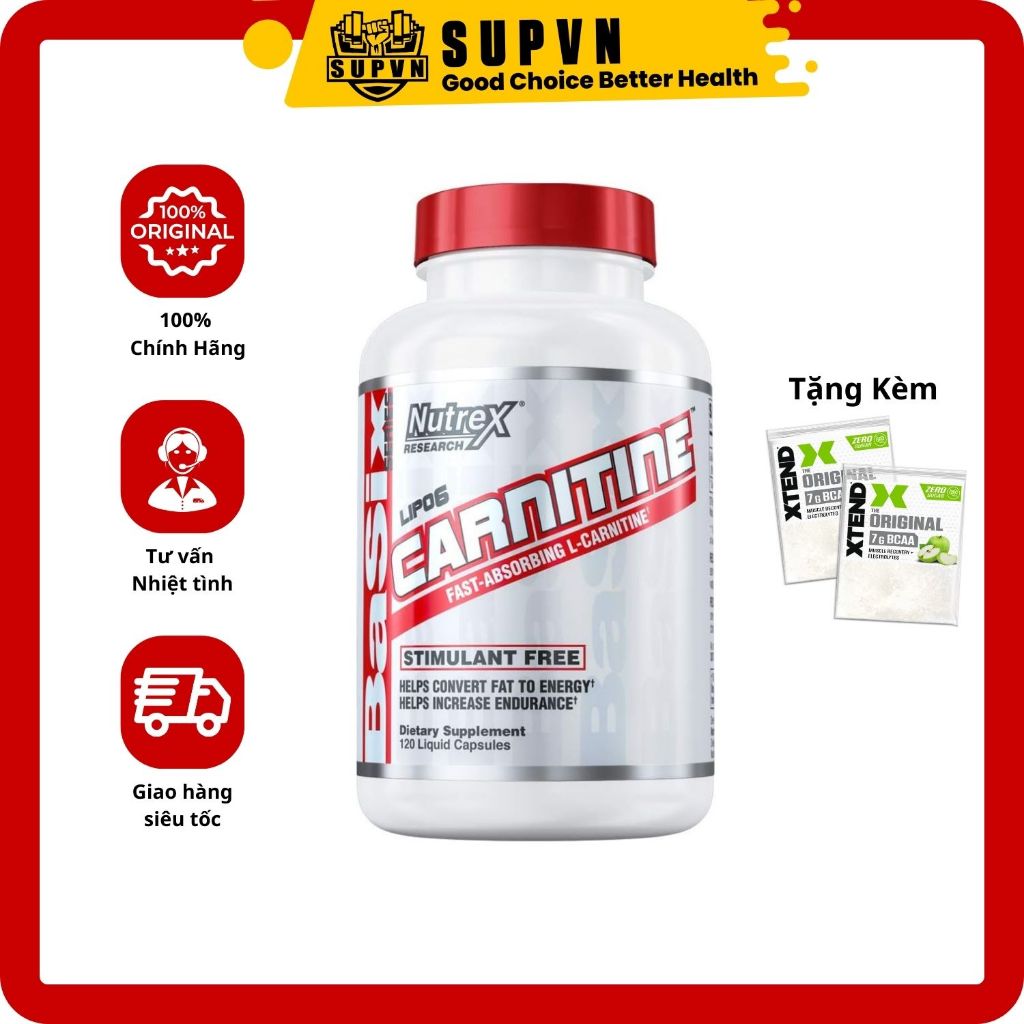 Nutrex Lipo 6 Carnitine 120 viên - Hỗ Trợ Chuyển Hóa Mỡ Thừa, Tăng Sức Bền