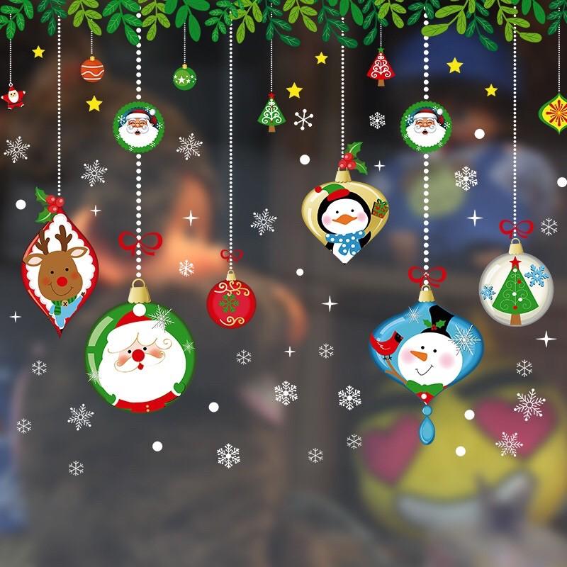 Decal trang trí Noel - Rèm dây trái châu ngộ nghĩnh