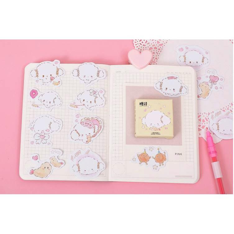 Bộ 45 Sticker Hàn Quốc hình Cún Dễ Thương dán trang trí E92