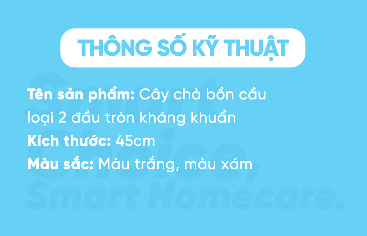 Cây chà bồn cầu loại 2 đầu tròn kháng khuẩn MyJae