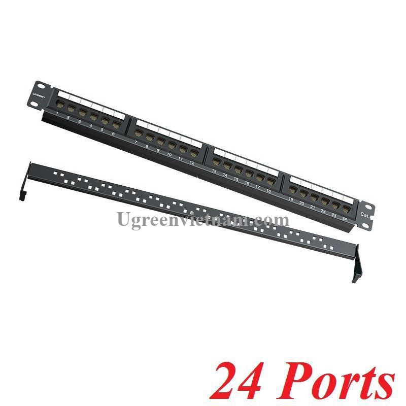 Ugreen 70422 Cat5 UPT 24 cổng màu đen Patch Panel Integrated Ethernet rack NW127 - hàng chính hãng