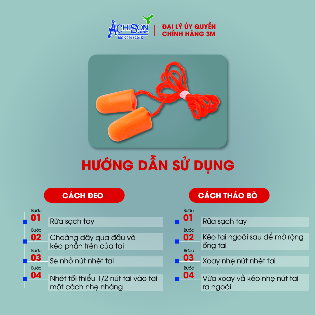 Combo 5 Cặp Nút Tai Chống Ồn 3M 1110 - Cam