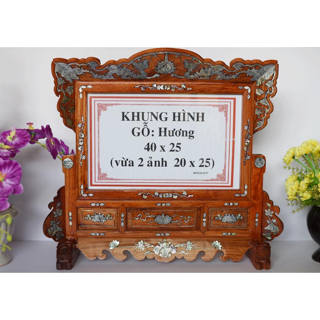 KHUNG HÌNH ẢNH THỜ GỖ HƯƠNG 40 X 25