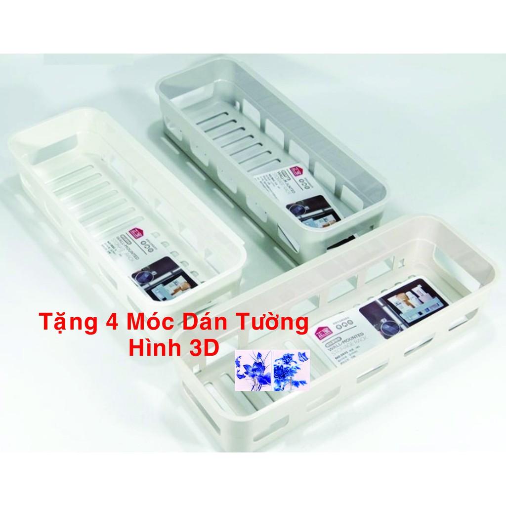 Combo 2 cái Giá kệ treo tường chữ nhật, Mốc dán tường chịu lực đa năng bằng Nhựa ABS -Size Lớn