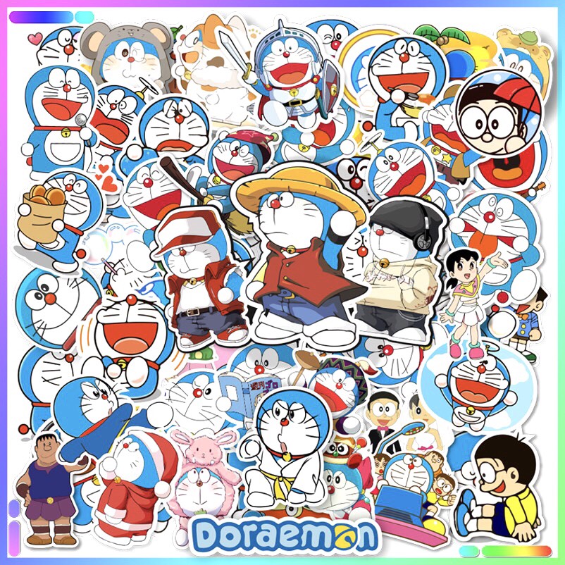 Set 60 Sticker Doraemon có ép lụa